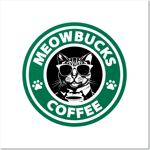 MeowBucks Coffee Wall Art by Plushism